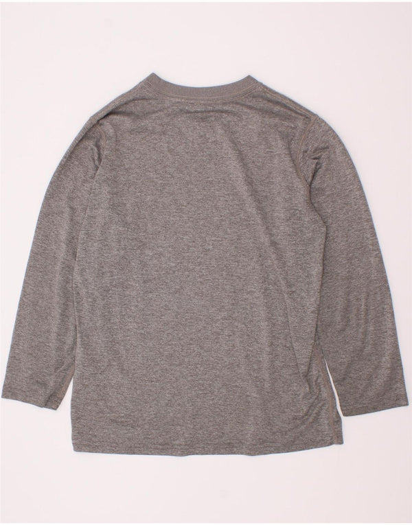 Top gráfico Nike Boys Dri Fit manga comprida 8-9 anos pequeno cinza poliéster