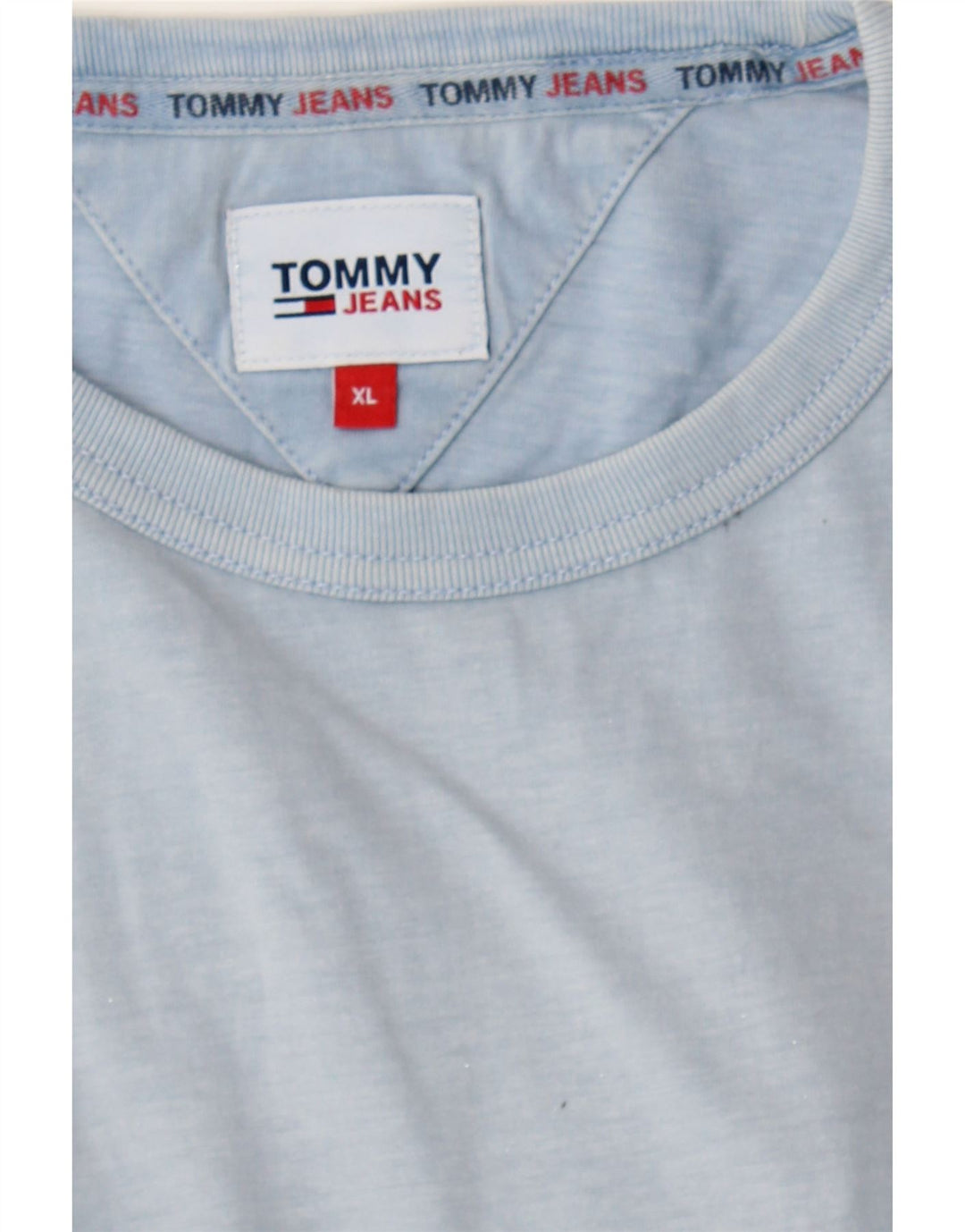 TOMMY HILFIGER Mens T-Shirt Top XL Blue Cotton Vintage Tommy Hilfiger and Second-Hand Tommy Hilfiger from Messina Hembry 