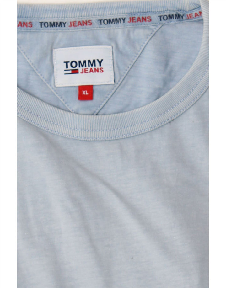 TOMMY HILFIGER Mens T-Shirt Top XL Blue Cotton Vintage Tommy Hilfiger and Second-Hand Tommy Hilfiger from Messina Hembry 