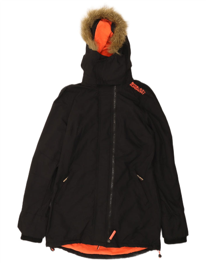 Jaqueta Parka Masculina SUPERDRY com Capuz Reino Unido 36 Pequena Nylon Preta