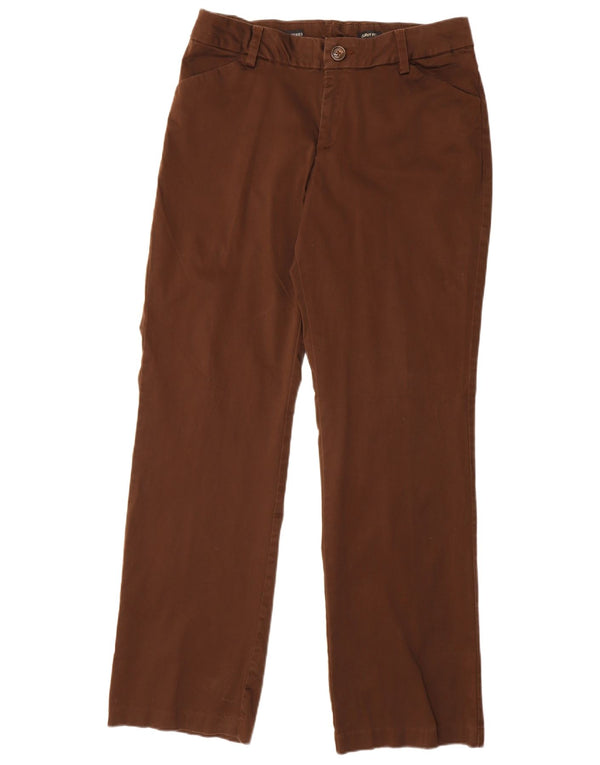 Calça feminina Lee com ajuste curvilíneo reto casual US 14 XL W34 L33 algodão marrom