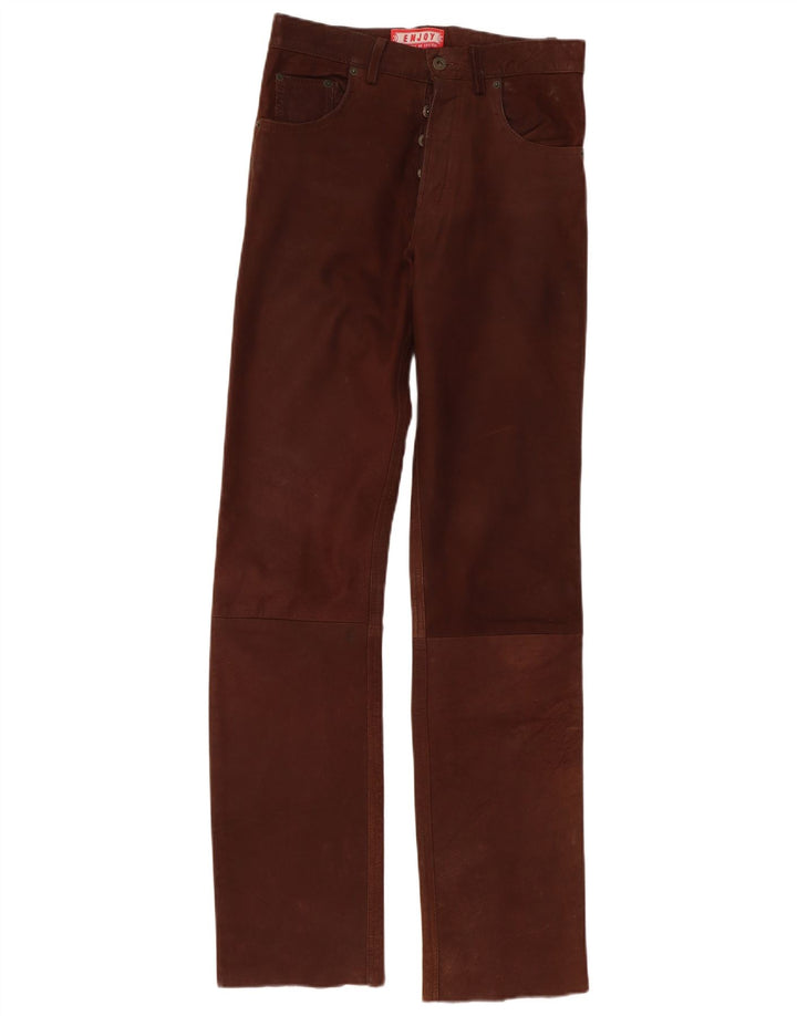 ENJOY Calça masculina de couro W30 L34 marrom