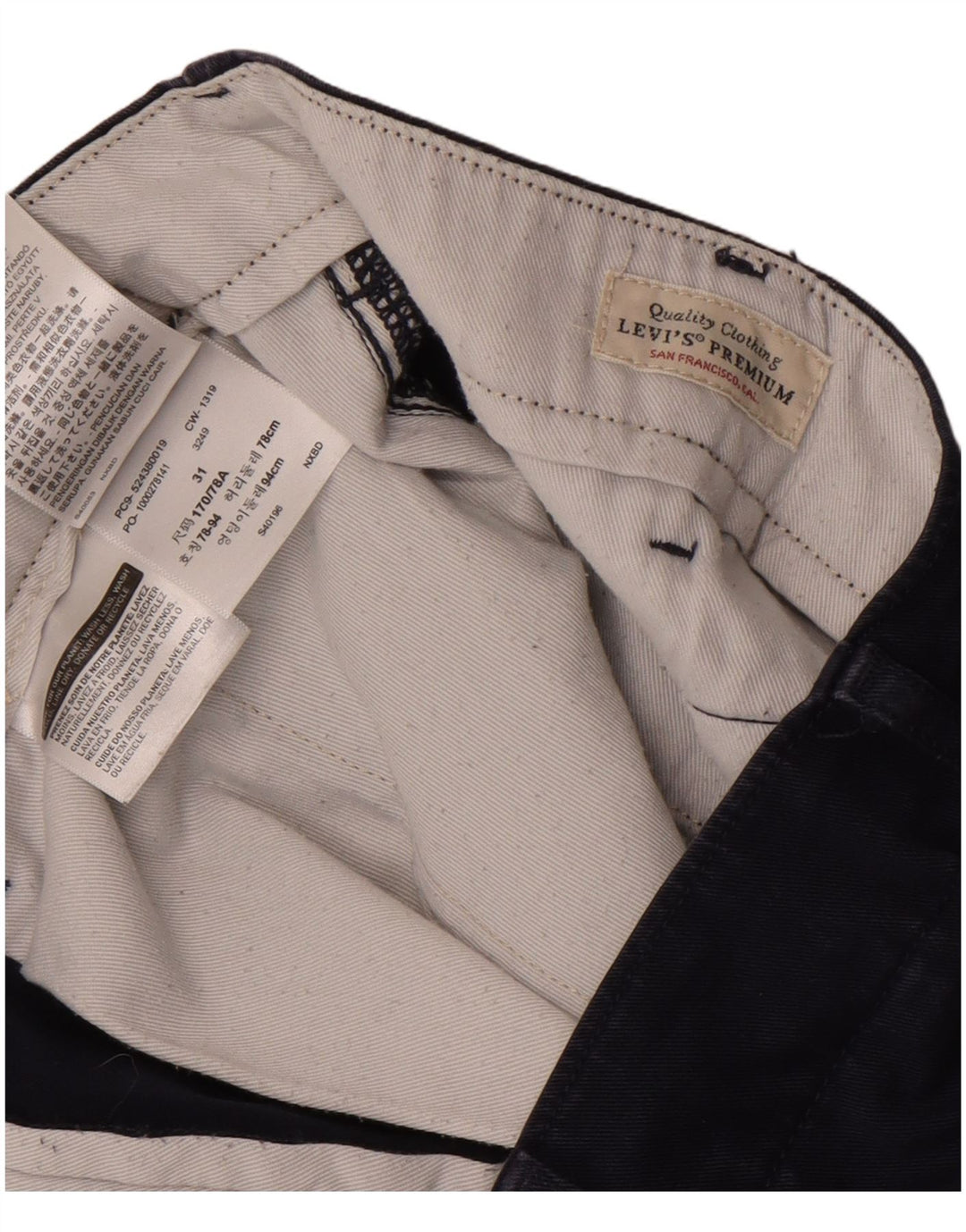 Shorts Chino Masculino Levi's W31 Algodão Azul Marinho Médio