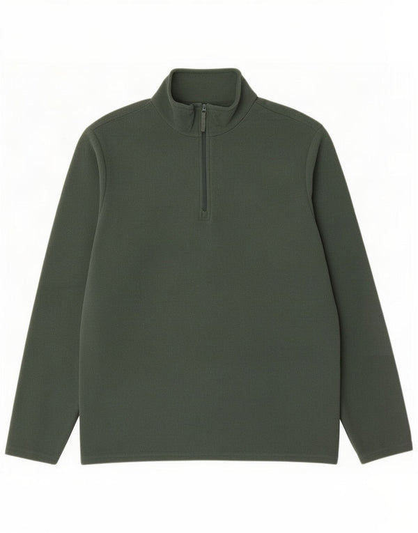 Mountain Warehouse Mens Zip Neck Fleece Jumper Reino Unido 16 Grande Poliéster Verde