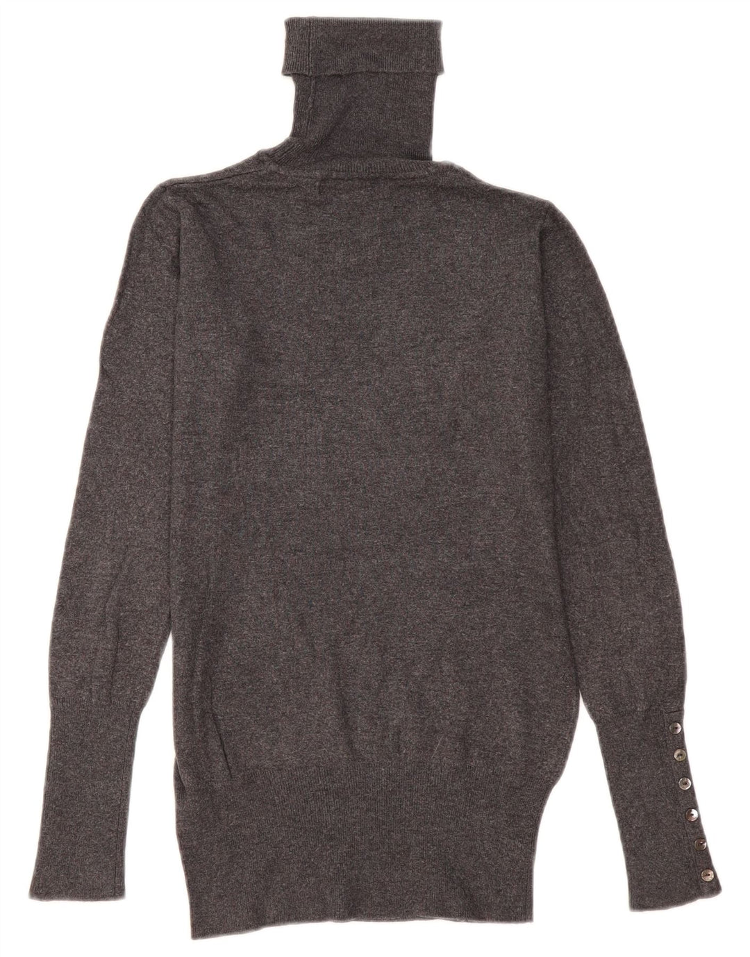 Suéter feminino Zara com gola redonda, Reino Unido 10 pequeno rayon cinza