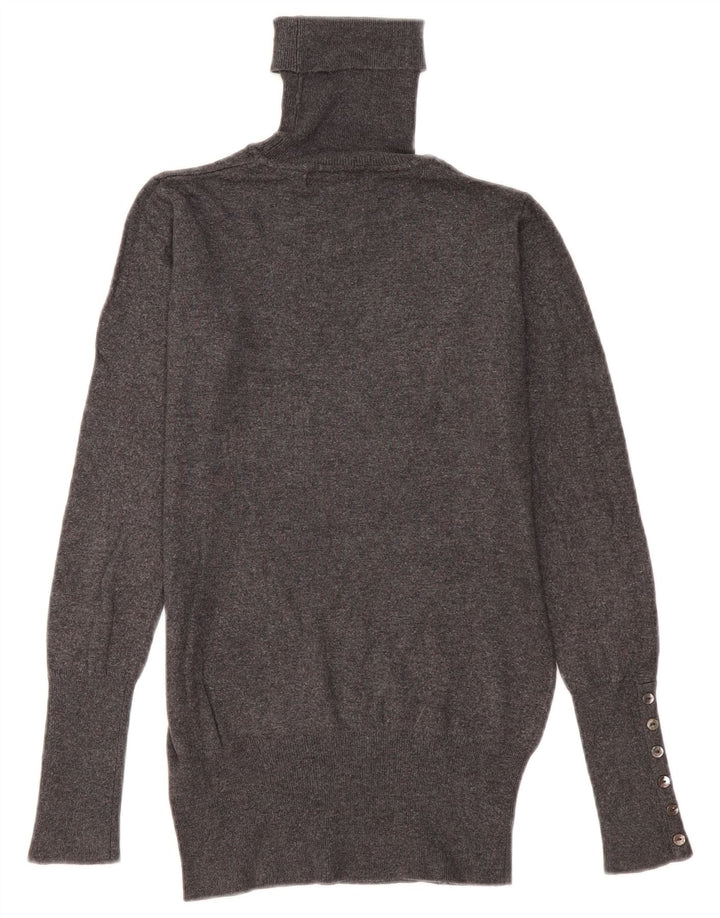 Suéter feminino Zara com gola redonda, Reino Unido 10 pequeno rayon cinza