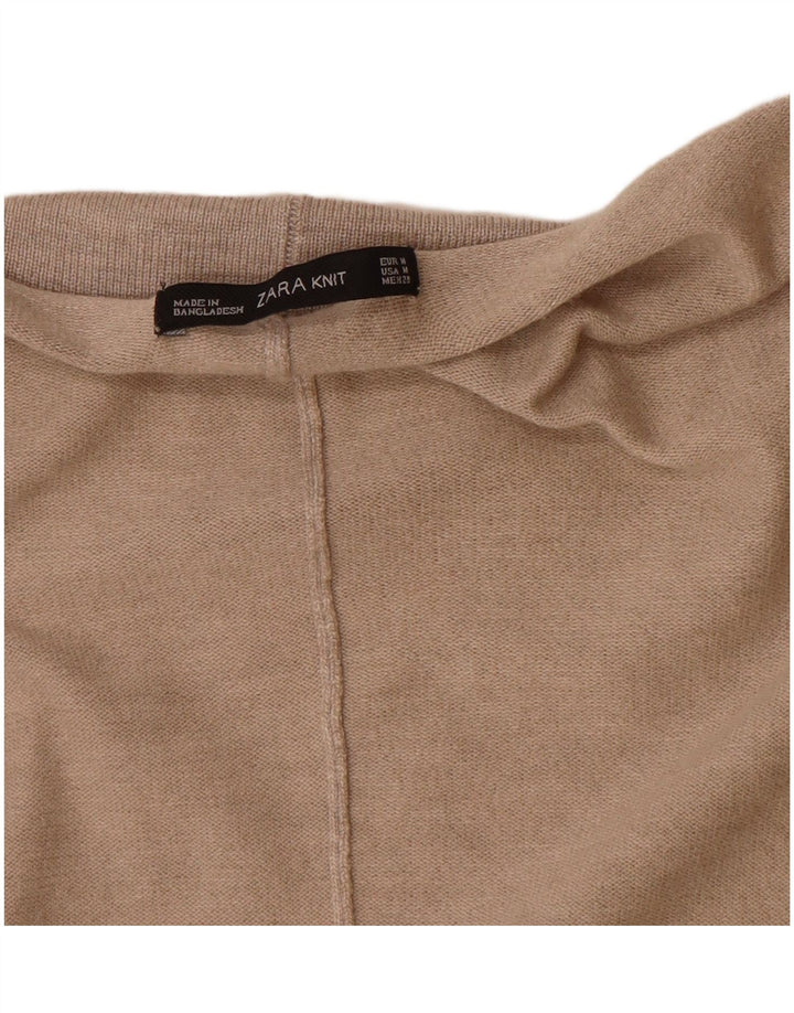 Zara Suéter Poncho Cardigan Feminino Reino Unido 14 Médio Bege