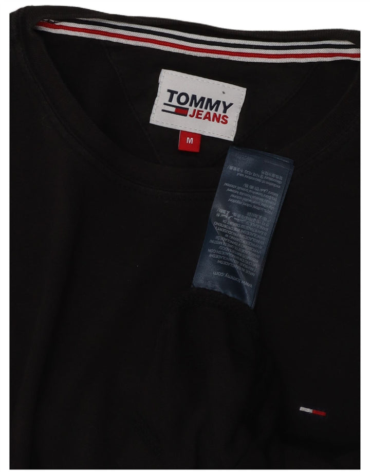 Top masculino TOMMY HILFIGER manga comprida médio algodão preto