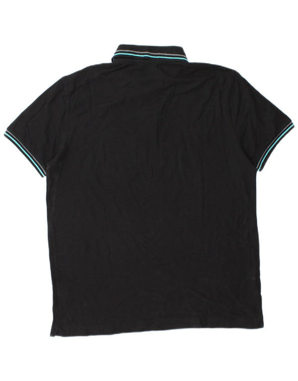 Camisa polo masculina LOTTO Life's grande algodão preto
