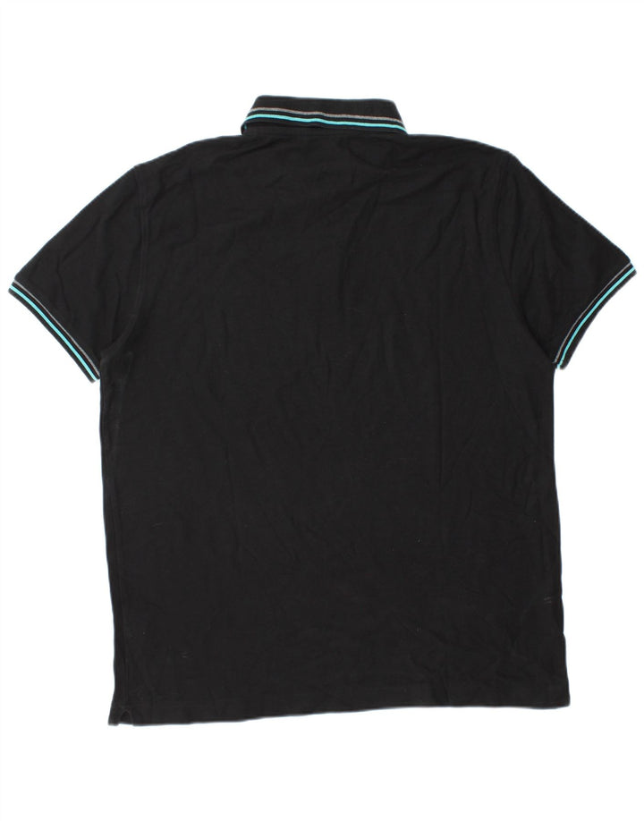 Camisa polo masculina LOTTO Life's grande algodão preto