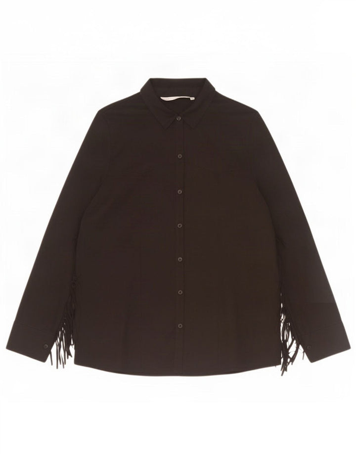 Blusa camisa feminina Zara Reino Unido 14 médio preto