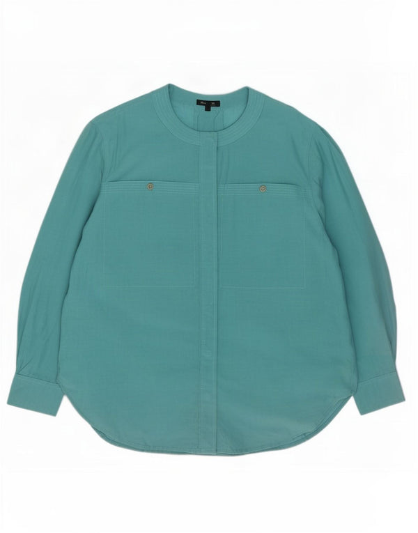 Blusa feminina grande Massimo Dutti EU 40 algodão turquesa médio