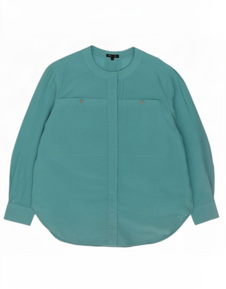 Blusa feminina grande Massimo Dutti EU 40 algodão turquesa médio
