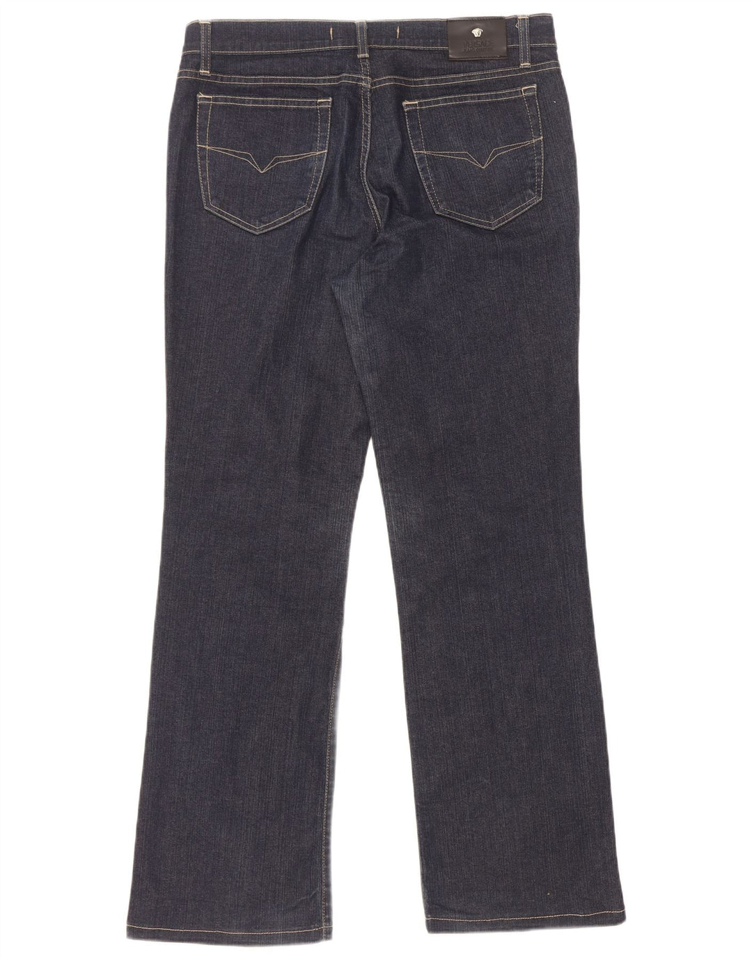 Versace Mens Ittierre Straight Jeans W34 L30 Azul Marinho Algodão