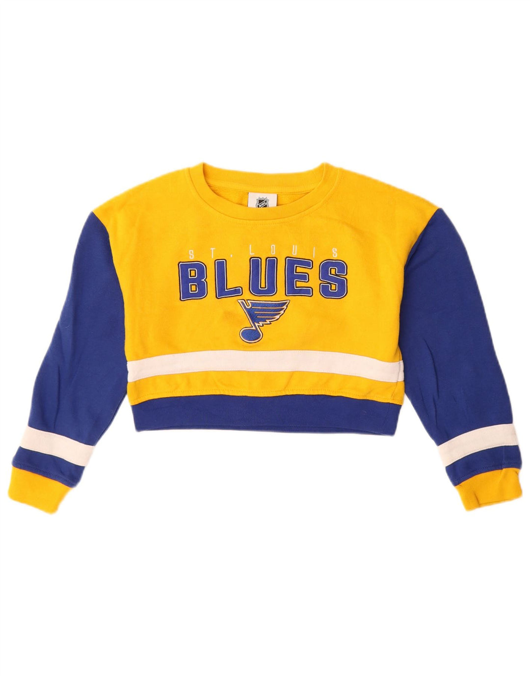 NHL Girls Crop Graphic Moletom Jumper 7-8 Anos Amarelo Colorblock