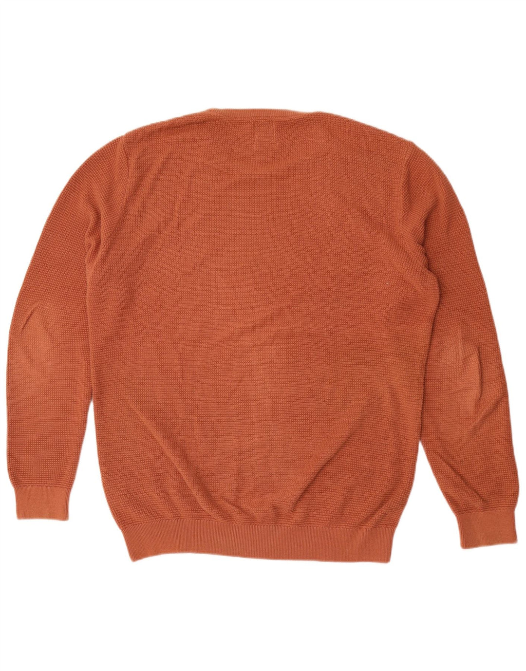 Zara Suéter masculino com gola redonda e algodão laranja médio