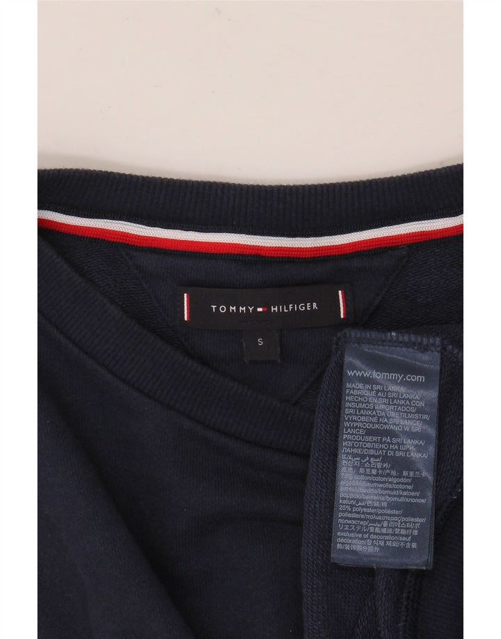 TOMMY HILFIGER Suéter gráfico masculino pequeno algodão azul marinho