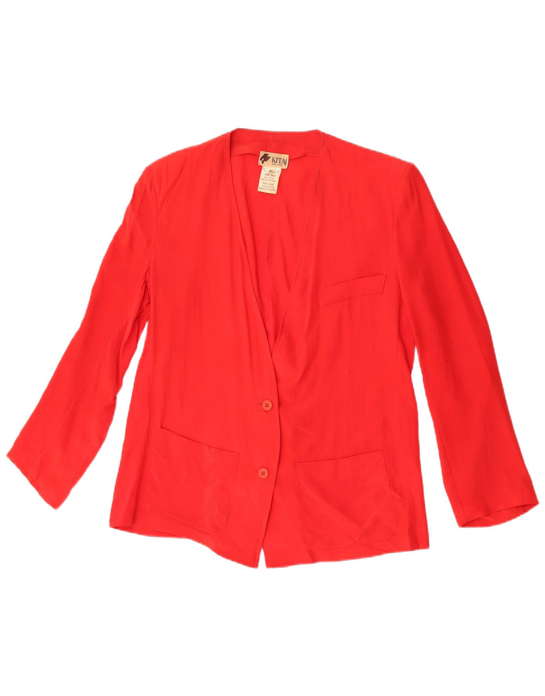 Jaqueta blazer feminina vintage com 2 botões IT 46 seda vermelha grande