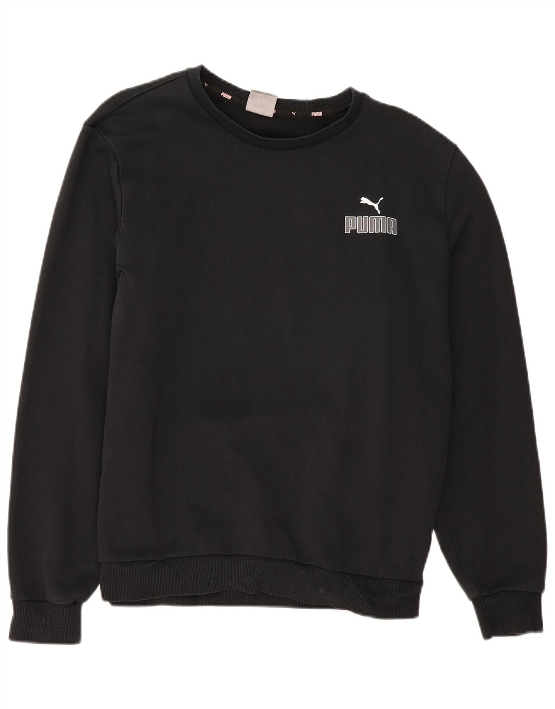 Puma Mens Graphic Moletom Jumper Grande Algodão Preto