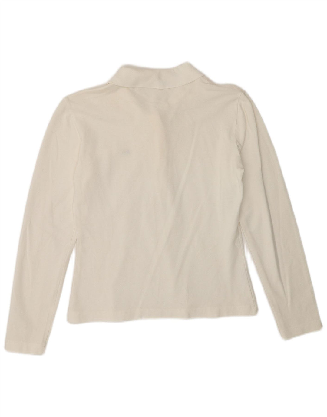 Camisa polo feminina de manga comprida Lacoste tamanho 40 algodão branco médio