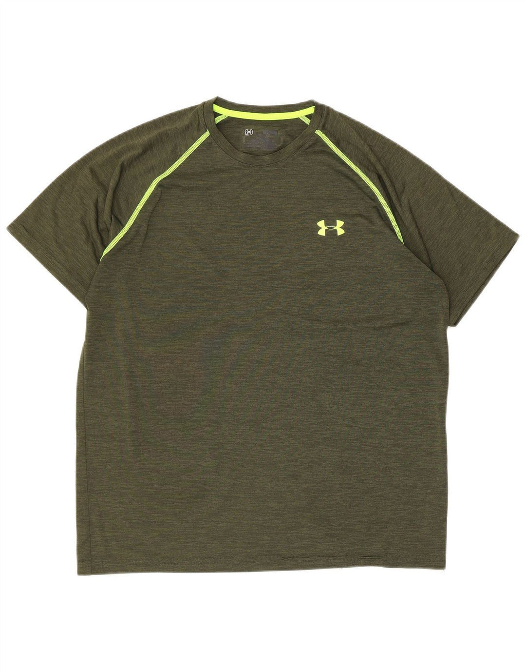 Camiseta masculina UNDER ARMOUR grande cáqui manchada