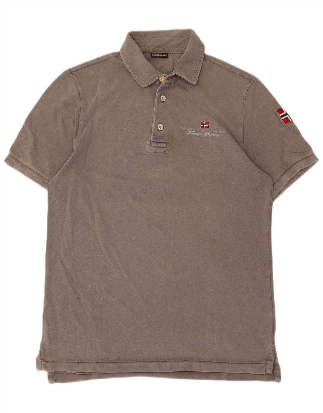 Camisa polo masculina Napapijri algodão cinza médio