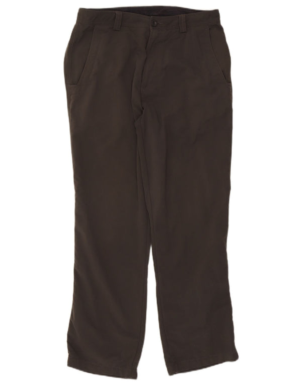 Calça chino reta masculina Rohan W34 L29 poliéster cáqui