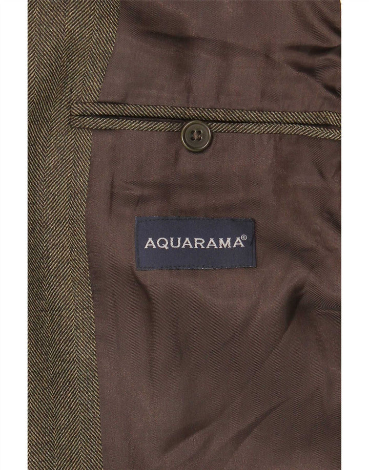 Jaqueta Blazer Masculina Aquarama com 3 Botões IT 50 Lã Virgem Verde Grande