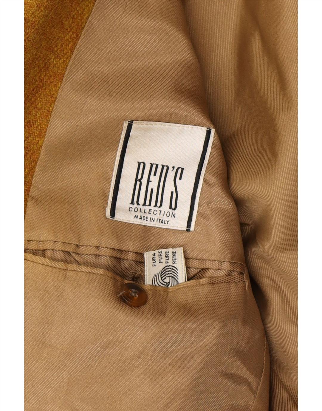 Jaqueta blazer masculina VINTAGE com 3 botões Reino Unido 40 grande lã virgem marrom