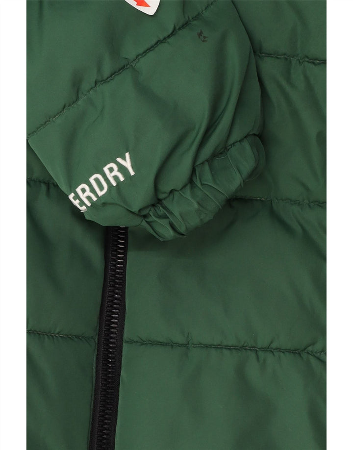 Jaqueta acolchoada superdimensionada com capuz para mulheres Superdry UK 10 poliéster verde pequeno