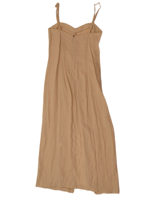 Vestido Slip Feminino Planet UK 12 Linho Bege Médio