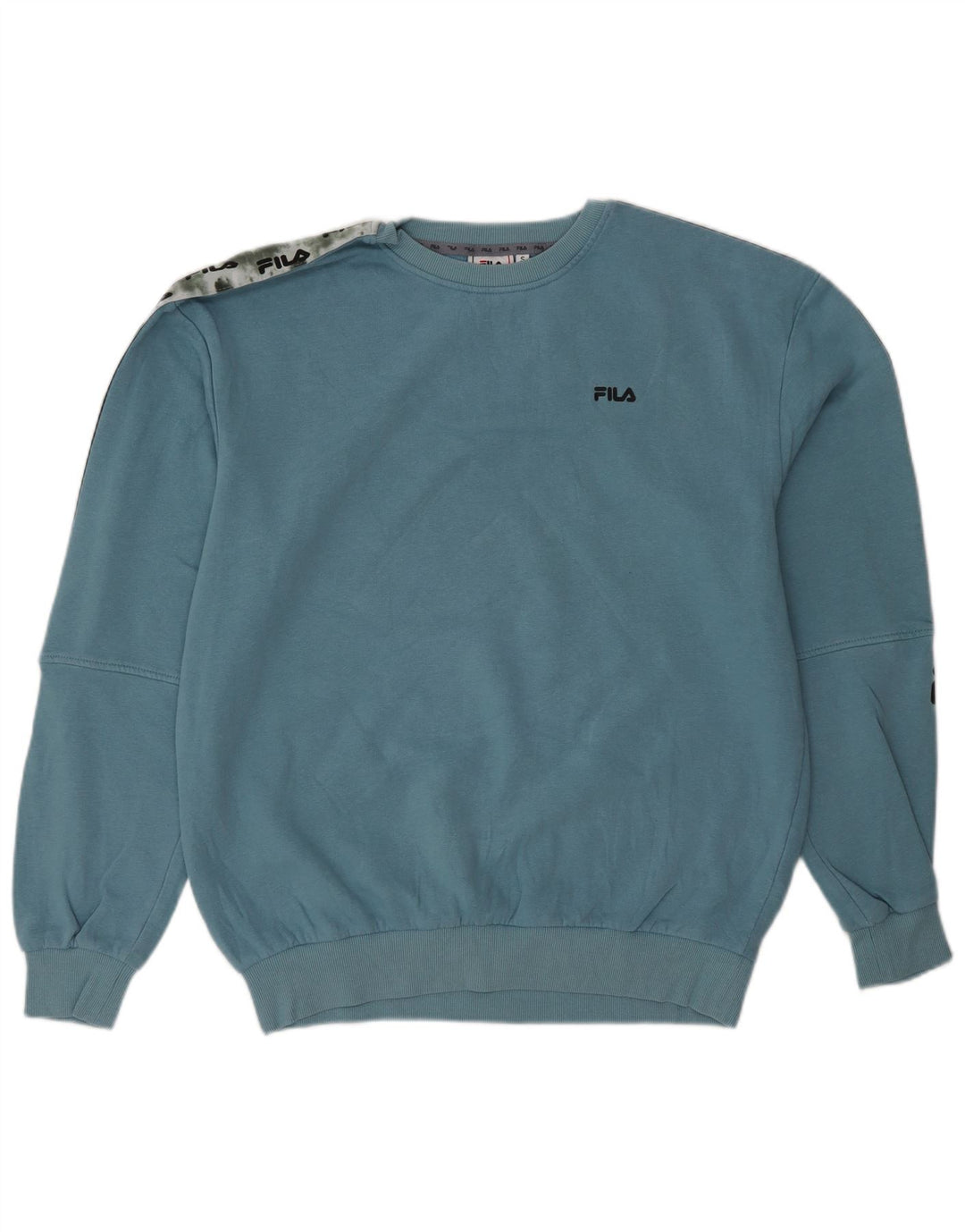 FILA moletom gráfico masculino jumper pequeno azul colorblock algodão
