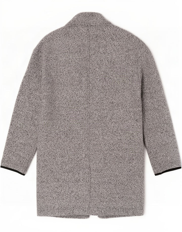 Sobretudo feminino Marks & Spencer UK 8 pequeno poliéster manchado cinza