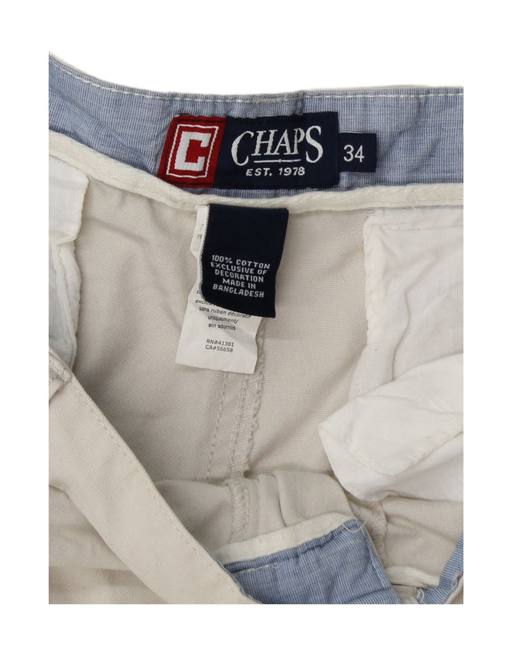 Shorts cargo masculino Chaps W34 grande algodão bege