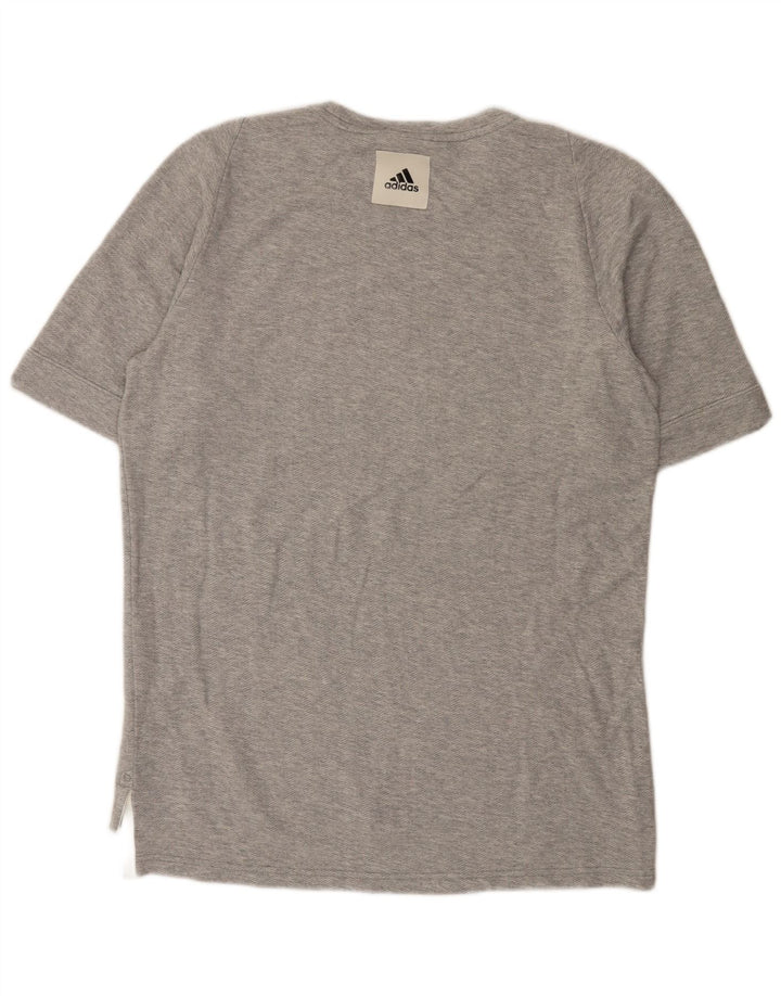 Camiseta masculina Adidas Graphic Top cinza médio algodão manchado