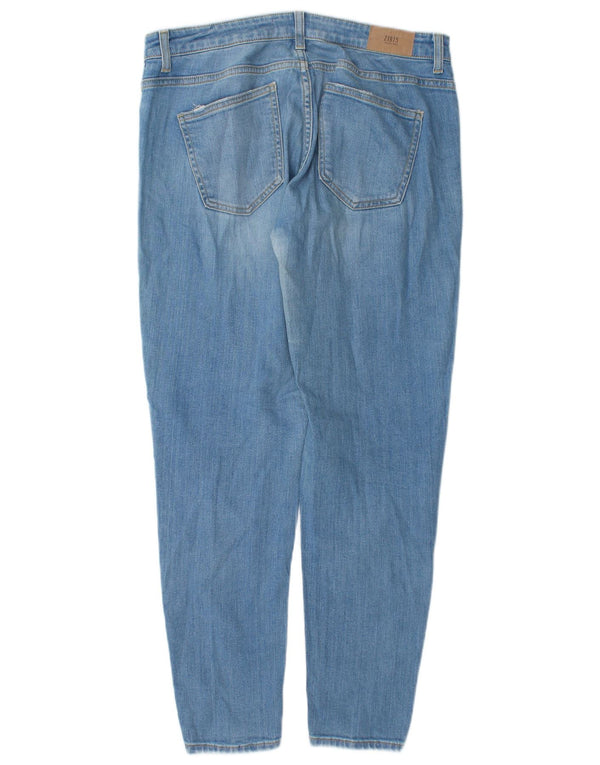Zara Jeans Slim Feminino EU 40 Médio W30 L29 Azul Algodão