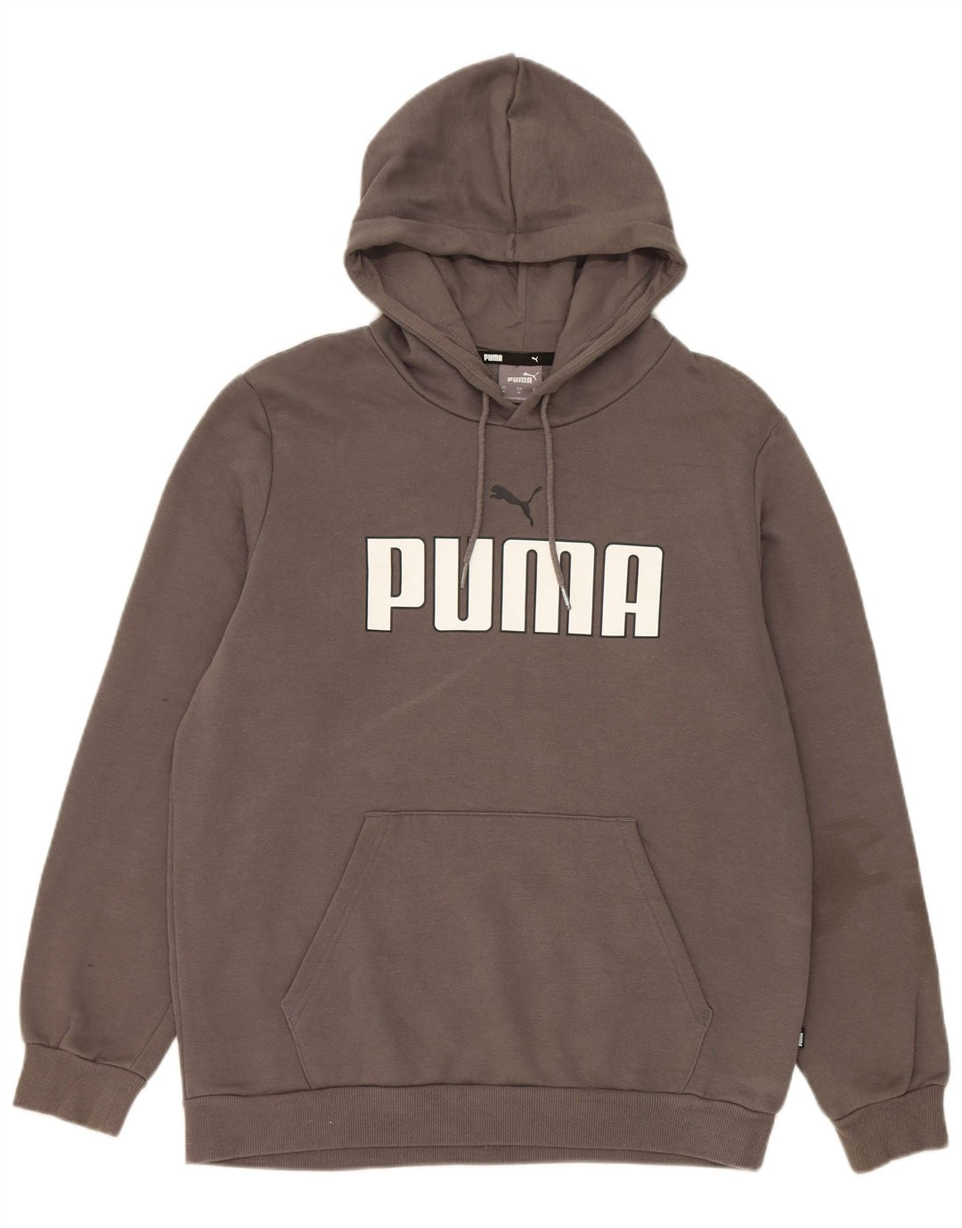 Puma Mens Graphic Hoodie Jumper Médio Algodão Cinza