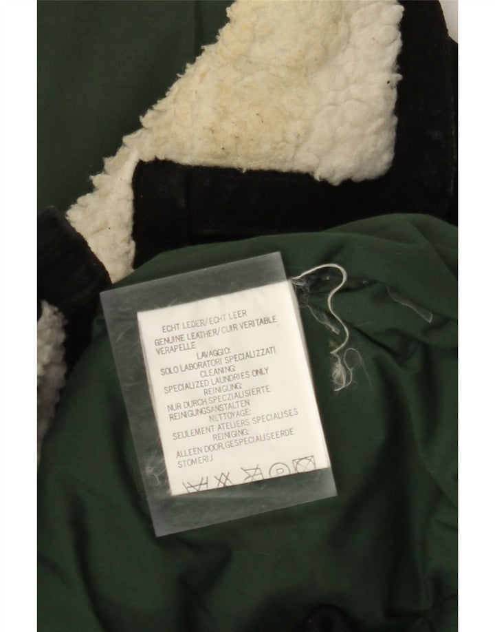 Jaqueta masculina de camurça VINTAGE UK 42 XL marrom couro colorblock