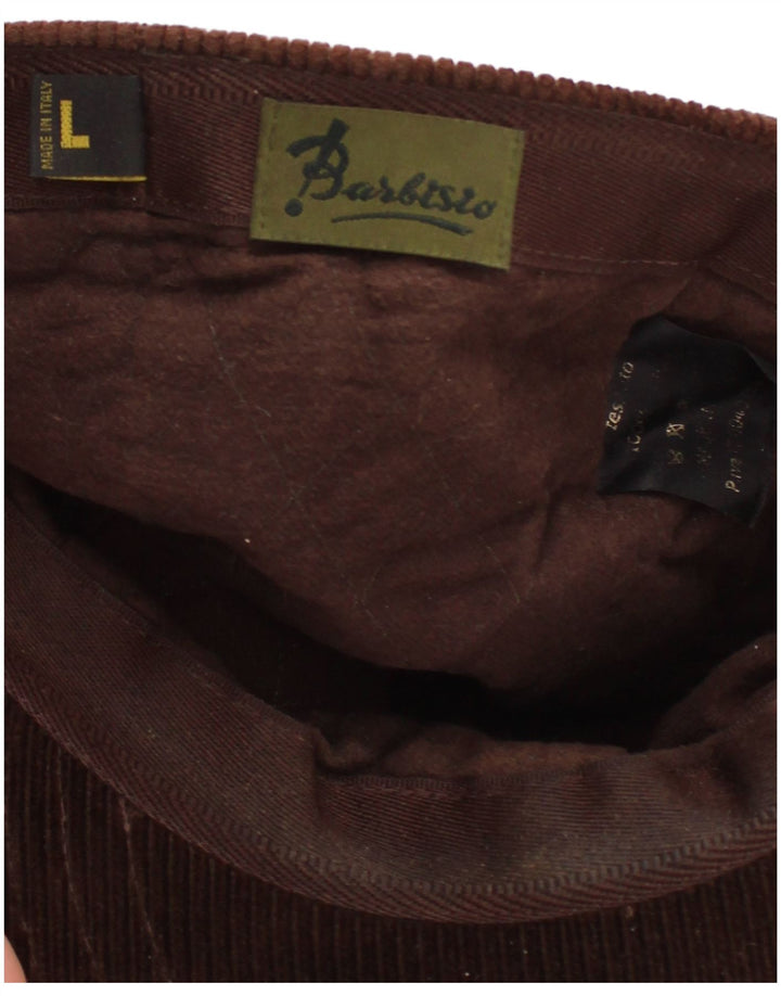 BARBISIO Mens Corduroy Baseball Cap Large Brown Cotton Classic