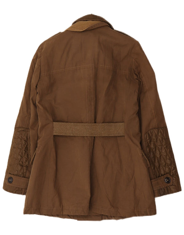 Casaco feminino Fay militar duplo breasted Reino Unido 14 médio cáqui