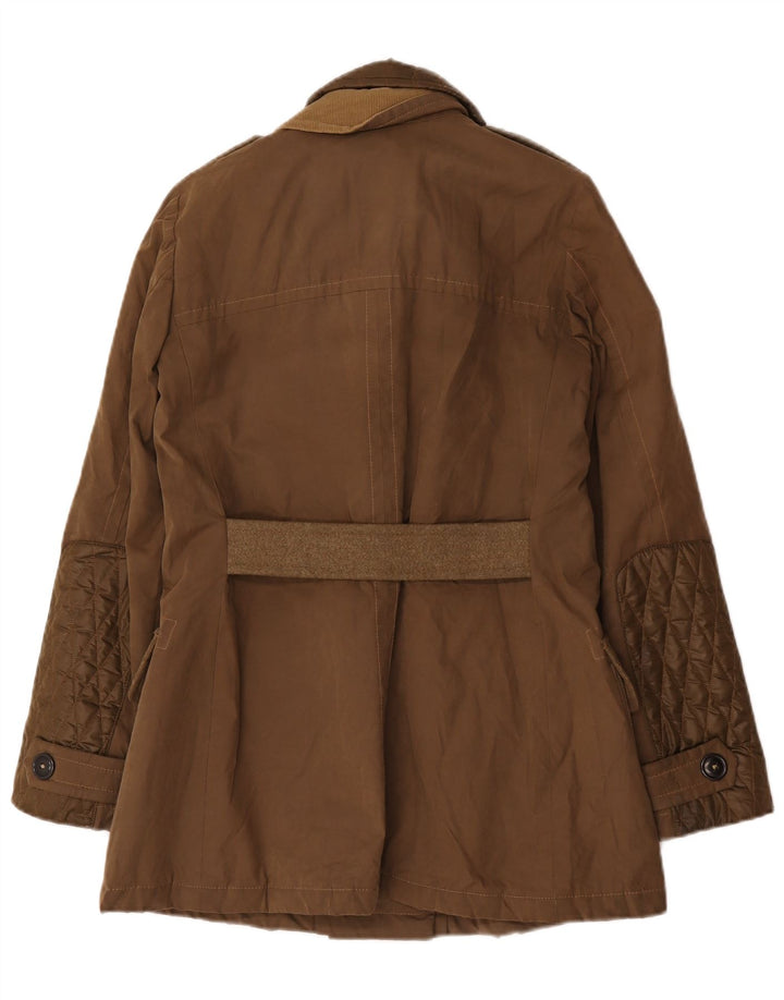 Casaco feminino Fay militar duplo breasted Reino Unido 14 médio cáqui