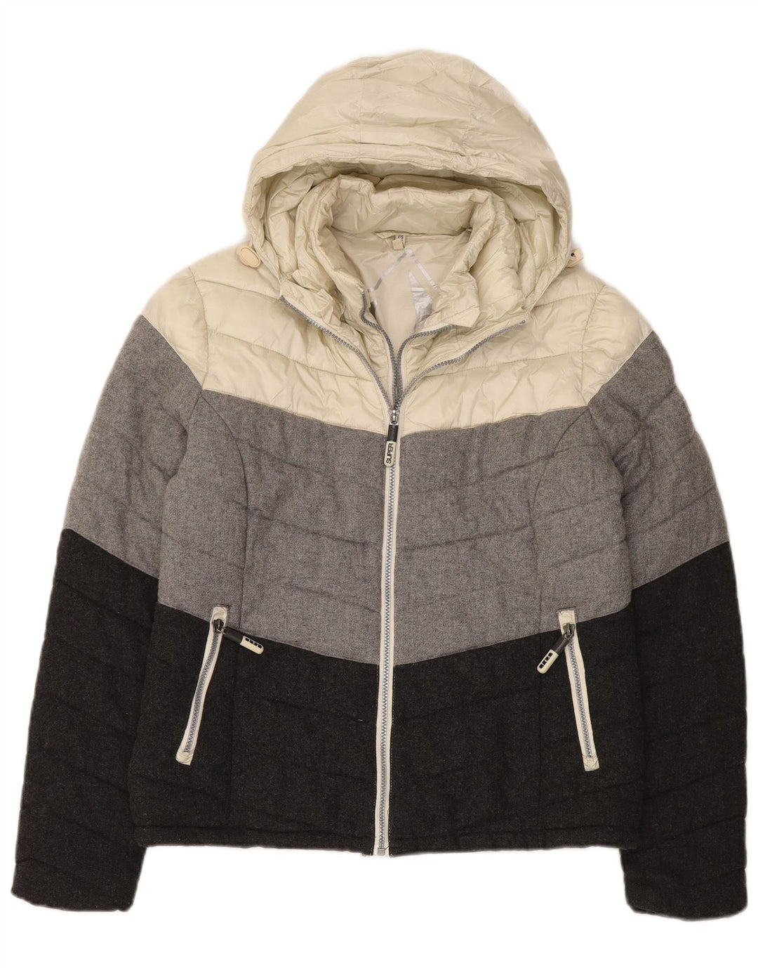 Jaqueta acolchoada com capuz feminina Superdry UK 18 XL Multicolorido Colourblock