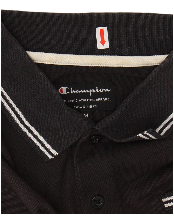 CHAMPION Mens Polo Shirt Medium Black