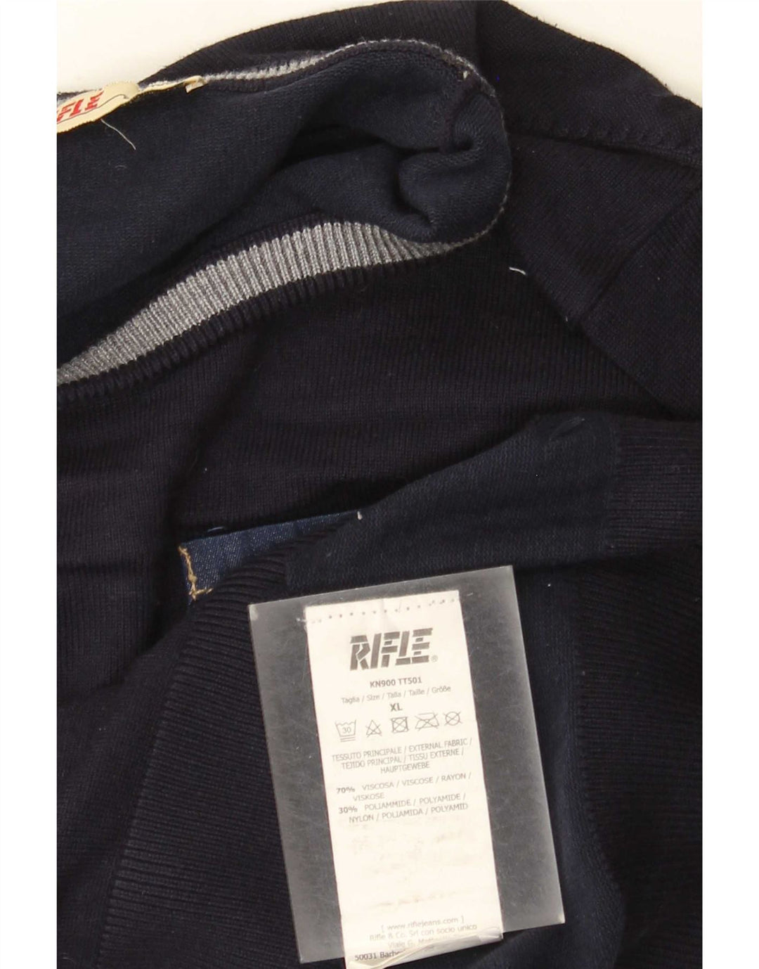 Suéter masculino Rifle com gola redonda XL azul marinho viscose