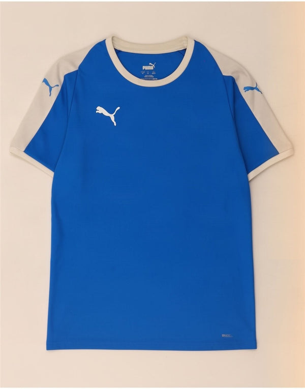 Camiseta masculina Puma Top médio azul colorblock poliéster