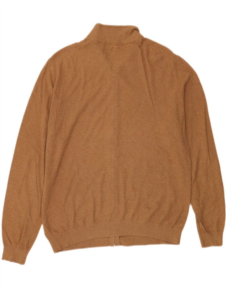 Suéter cardigã masculino MASSIMO DUTTI grande algodão marrom