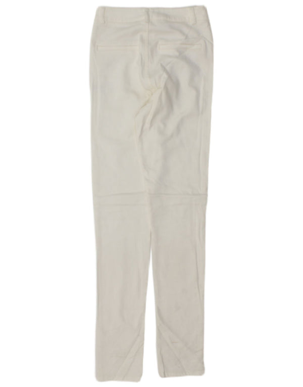 Zara Calça feminina casual slim XS W24 L32 algodão branco