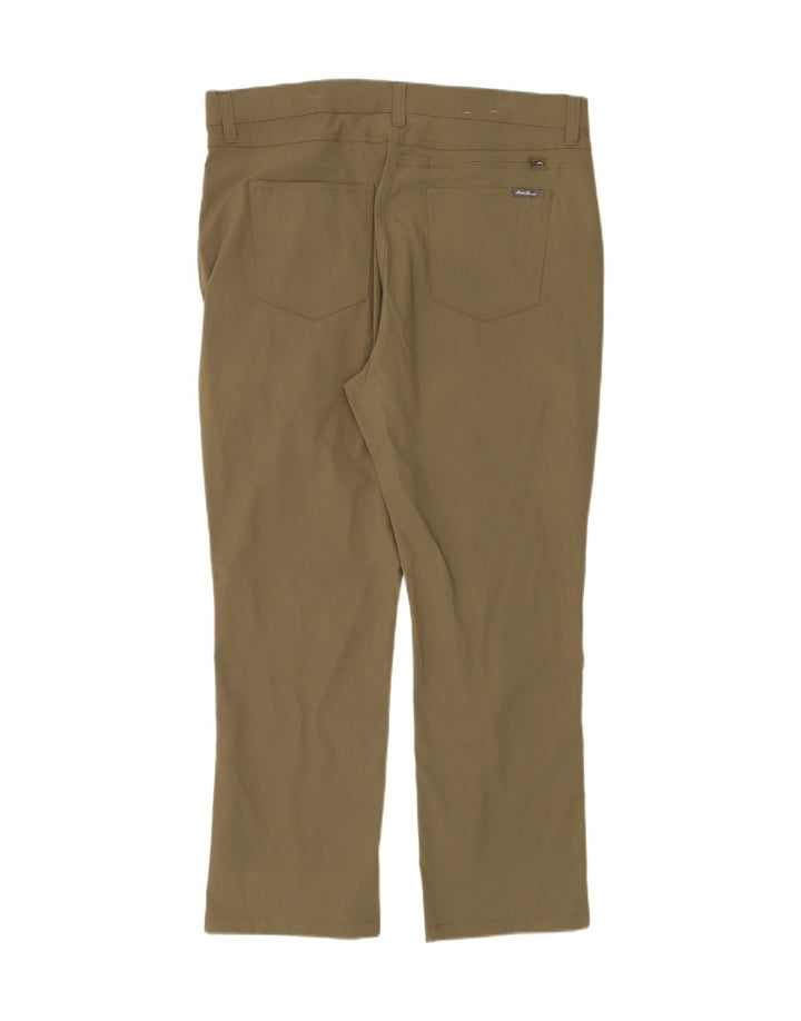 EDDIE BAUER Mens Slim Casual Trousers W40 L30 Khaki Nylon Vintage Eddie Bauer and Second-Hand Eddie Bauer from Messina Hembry 