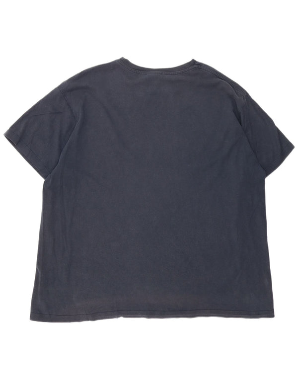 Camiseta Nike masculina Swoosh gráfica Top UK 47/48 2XL algodão azul marinho