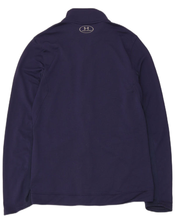 Under Armour Womens Tracksuit Top Jacket UK 12 Médio Azul Marinho Poliéster
